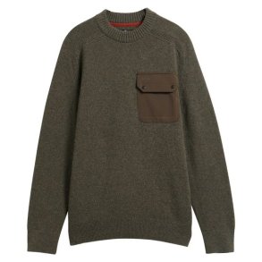 Barbour Stockham Texture Knit Crew Beech