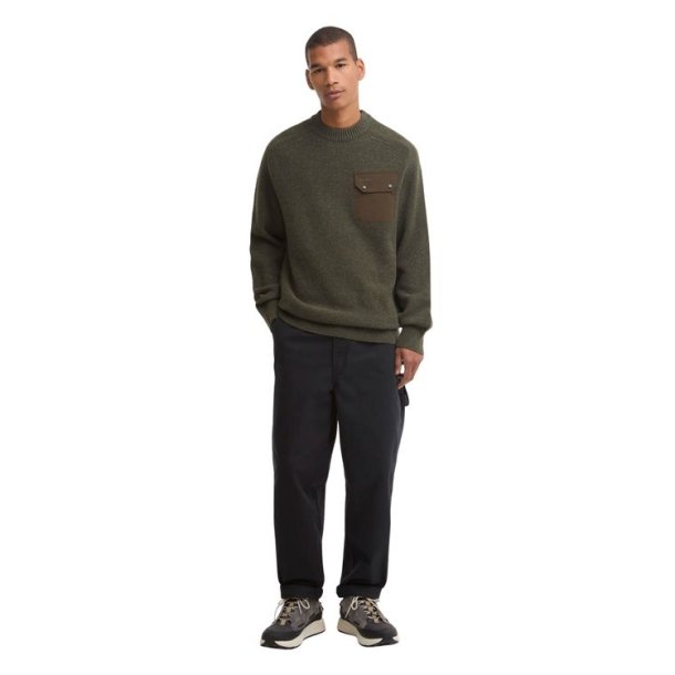 Barbour Stockham Texture Knit Crew Beech