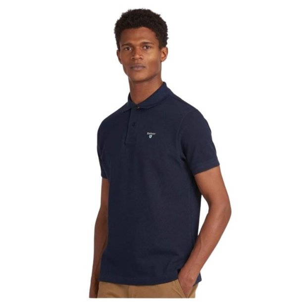 Barbour Tartan Pique Polo Shirt New Navy
