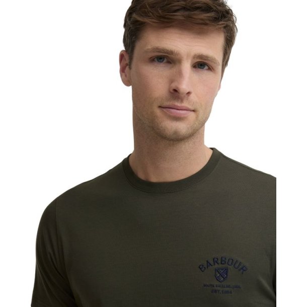 Barbour Tartan Tailored Crest Logo T-Shirt Sage