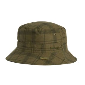 Barbour Tartan Transport Bucket Hat Dusky Green Tartan