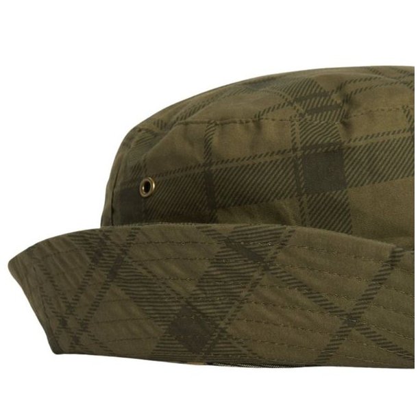 Barbour Tartan Transport Bucket Hat Dusky Green Tartan
