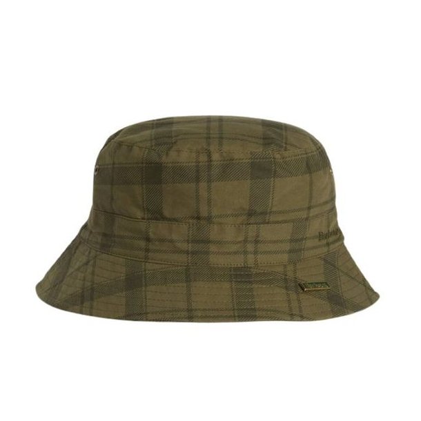 Barbour Tartan Transport Bucket Hat Dusky Green Tartan