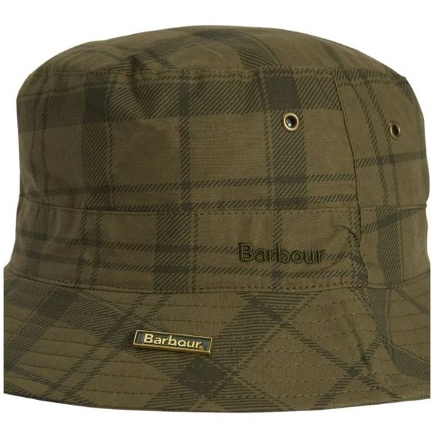 Barbour Tartan Transport Bucket Hat Dusky Green Tartan