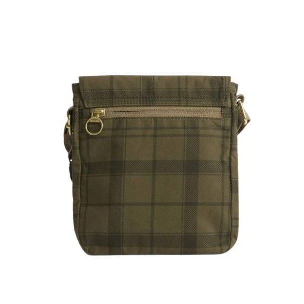 Barbour Transport Crossbody Bag Dusky Green Tartan