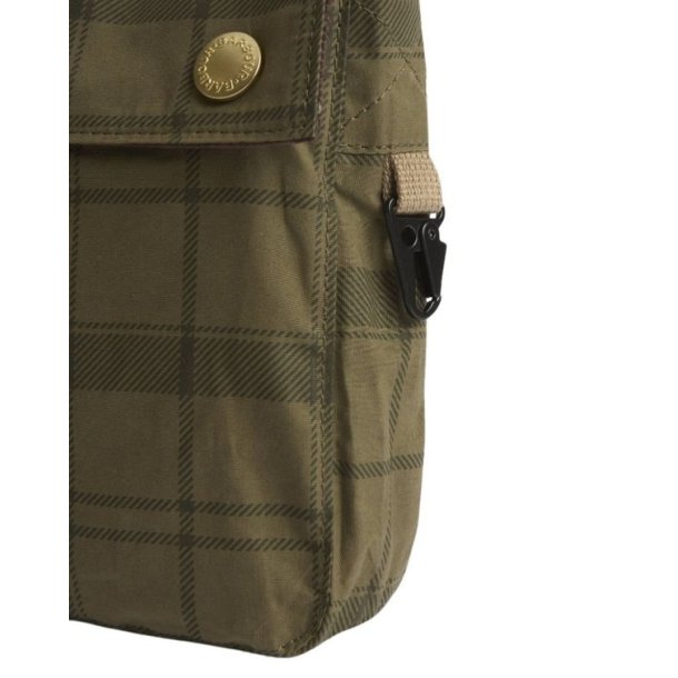 Barbour Transport Crossbody Bag Dusky Green Tartan
