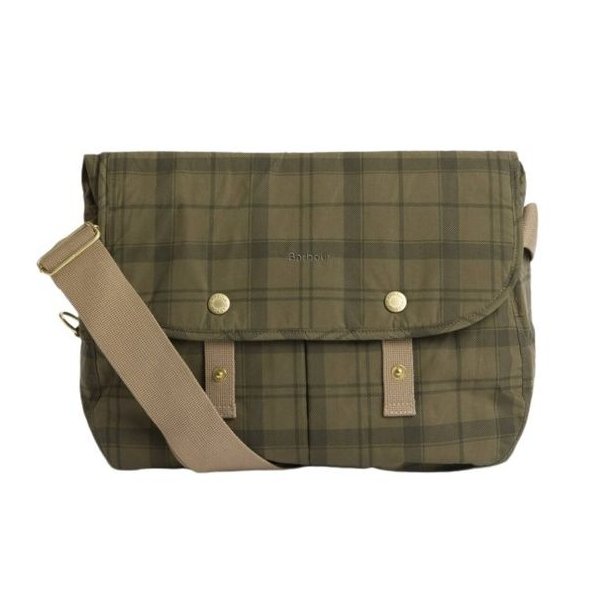 Barbour Transport River Crossbody Bag Dusky Green Tartan