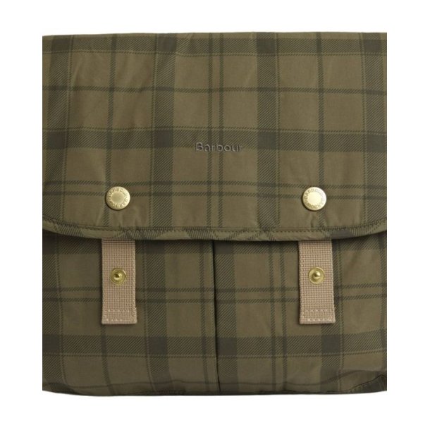 Barbour Transport River Crossbody Bag Dusky Green Tartan