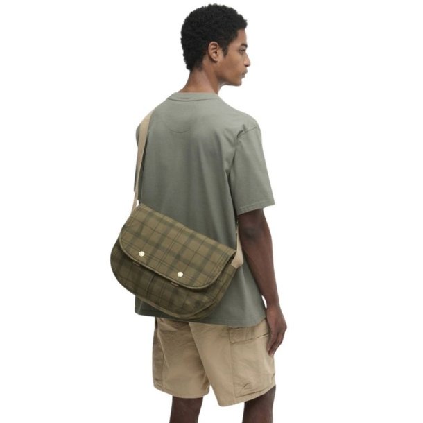 Barbour Transport River Crossbody Bag Dusky Green Tartan