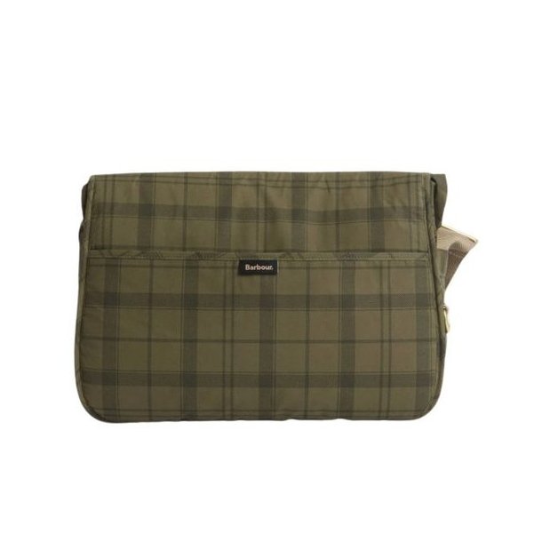 Barbour Transport River Crossbody Bag Dusky Green Tartan