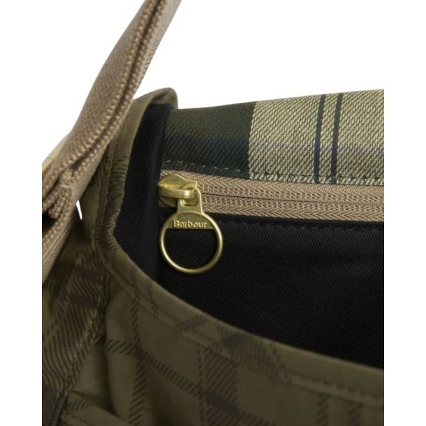 Barbour Transport River Crossbody Bag Dusky Green Tartan