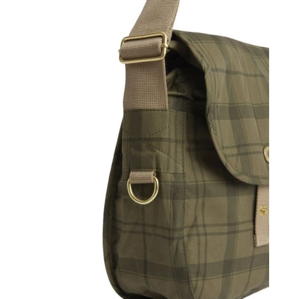 Barbour Transport River Crossbody Bag Dusky Green Tartan