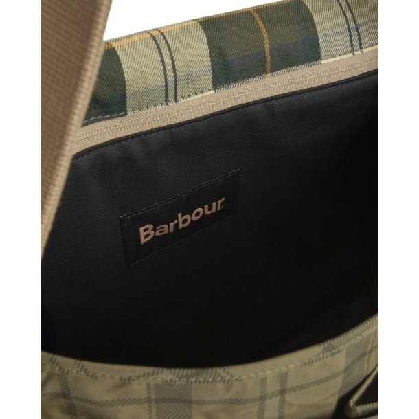 Barbour Transport River Crossbody Bag Dusky Green Tartan