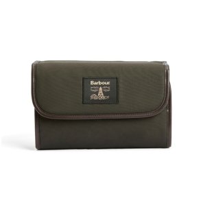 Barbour Wax Hanging Washbag Olive/Beacon