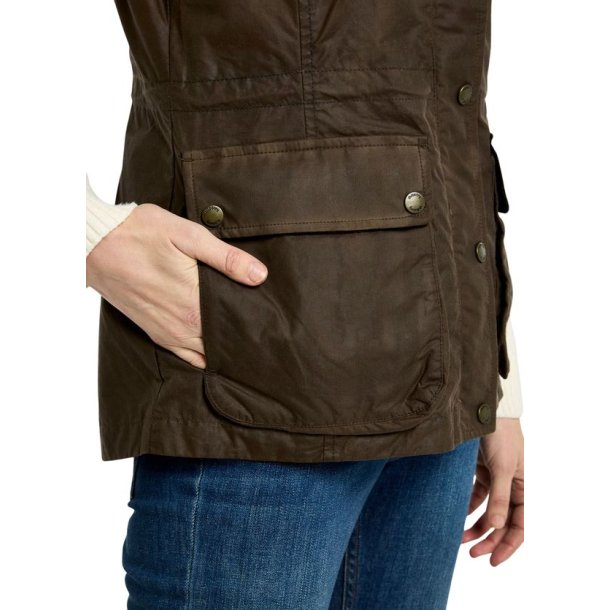 Dubarry Rathsallagh Lady Wax Cotton Gilet Cafe