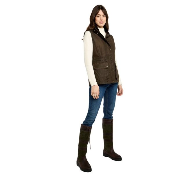Dubarry Rathsallagh Lady Wax Cotton Gilet Cafe