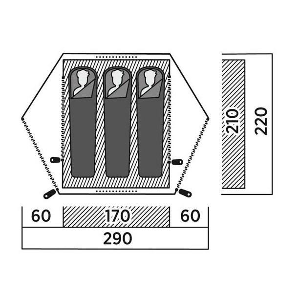 Easy Camp Rago 3 Pers. Telt Dark Green