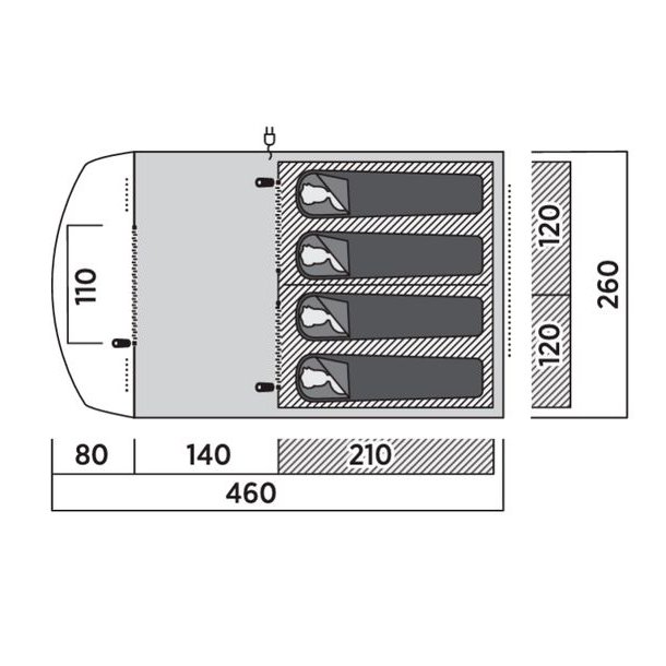 Easy Camp Senja 4 Air 4 Pers. Telt Brown
