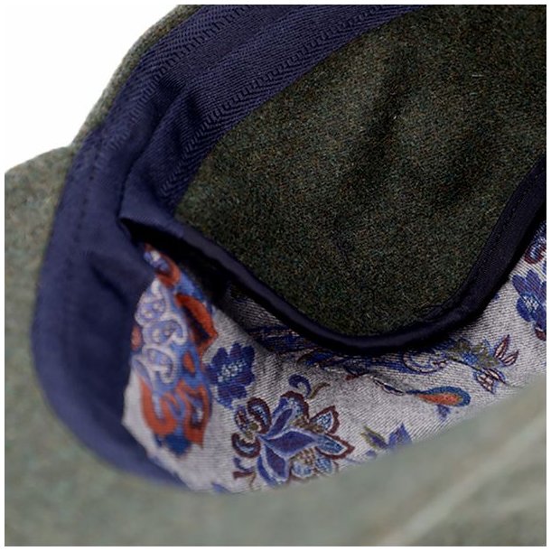 Fiebig Baseballcap i Uldmix M/�reflap Olive Green