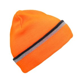 Fiebig Beanie M/Reflekterende Stribe Orange