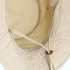 Fiebig Cloth hat cotton solid with snap and chin strap Beige