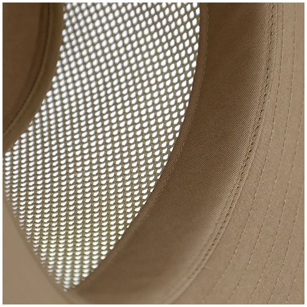 Fiebig Cloth hat Traveller mesh-crown with synthetic leather band Beige