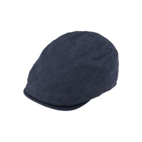 Fiebig Flatcap linen uv protection solid Navy blue