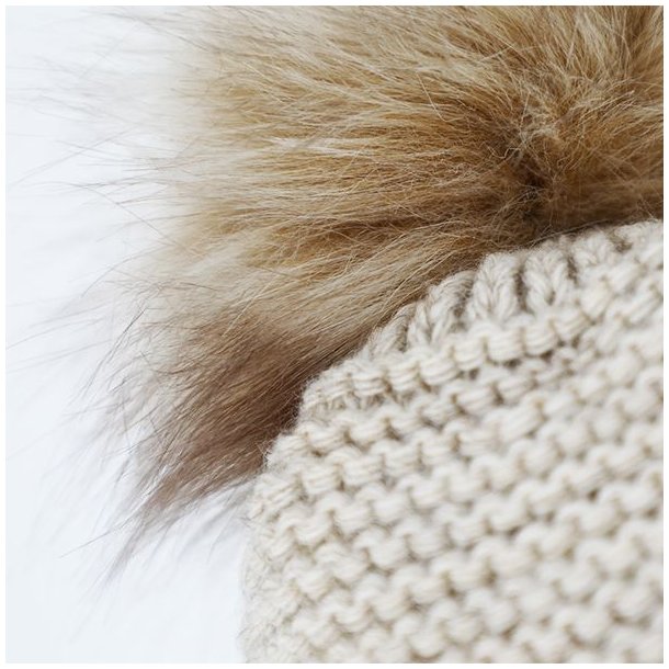 Fiebig Strikhue M/Pompom Beige