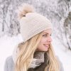 Fiebig Strikhue M/Pompom Beige