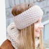 Fiebig Strikket �revarmer 100% Uld Taupe