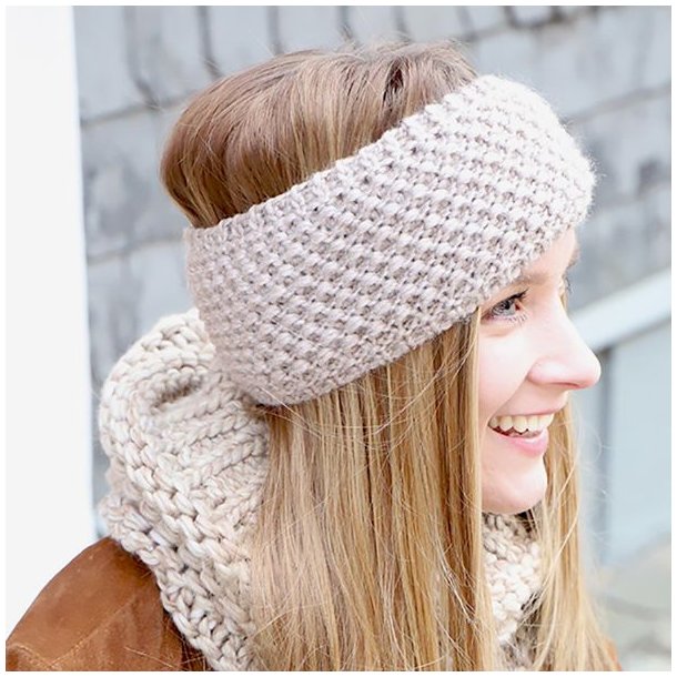 Fiebig Strikket �revarmer 100% Uld Taupe