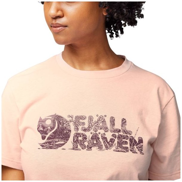 Fjllrven Lush Logo T-Shirt W Chalk Rose