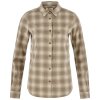 Fj�llr�ven �vik Flannel Shirt W Chalk White-Suede Brown