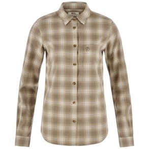 Fj�llr�ven �vik Flannel Shirt W Chalk White-Suede Brown