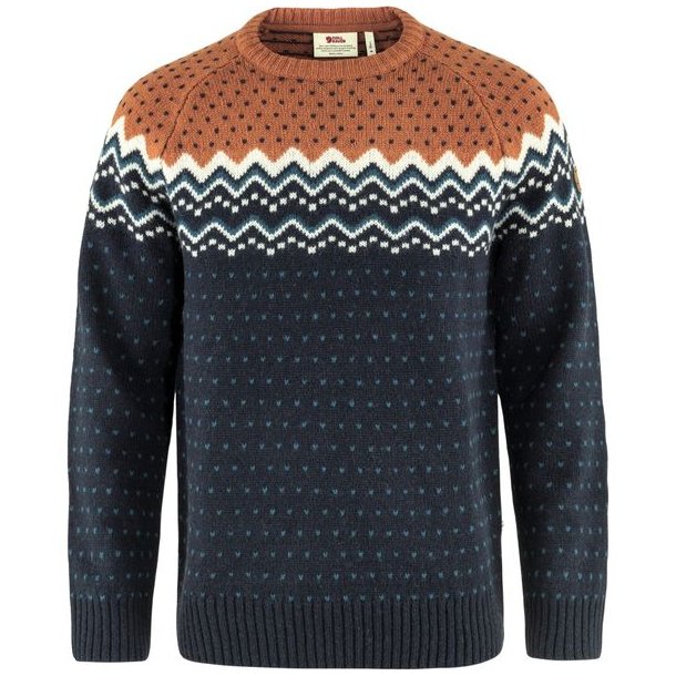 Fjllrven vik Knit Sweater Dark Navy-Terracotta Brown