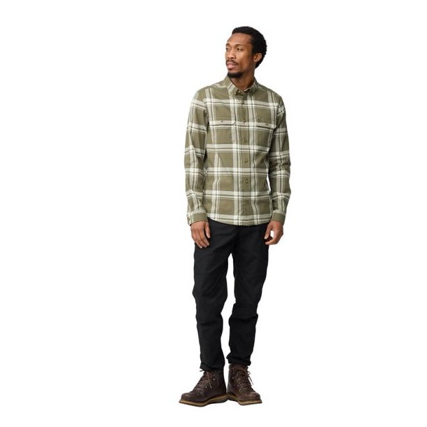 Fj�llr�ven �vik Lite Flannel Shirt Laurel Green-Chalk White