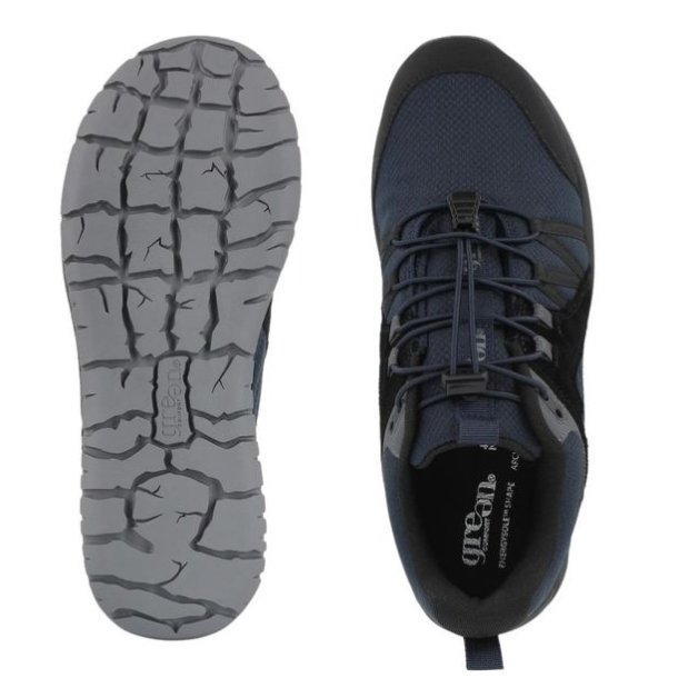 Green Comfort Path Pelle Sneaker Elastic Lace Navy Blue