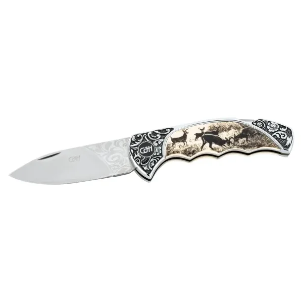 Herbertz Foldekniv Med Ls Metalskfte med motiv - 8,2cm