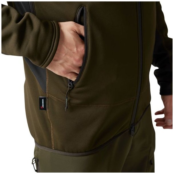 H�rkila Deer Stalker Fleece Hoodie Willow Green/Shadow Brown