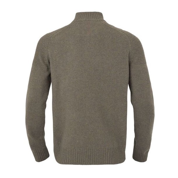 H�rkila Vincent Merino Pullover med Halv Lynl�s Dark Sand