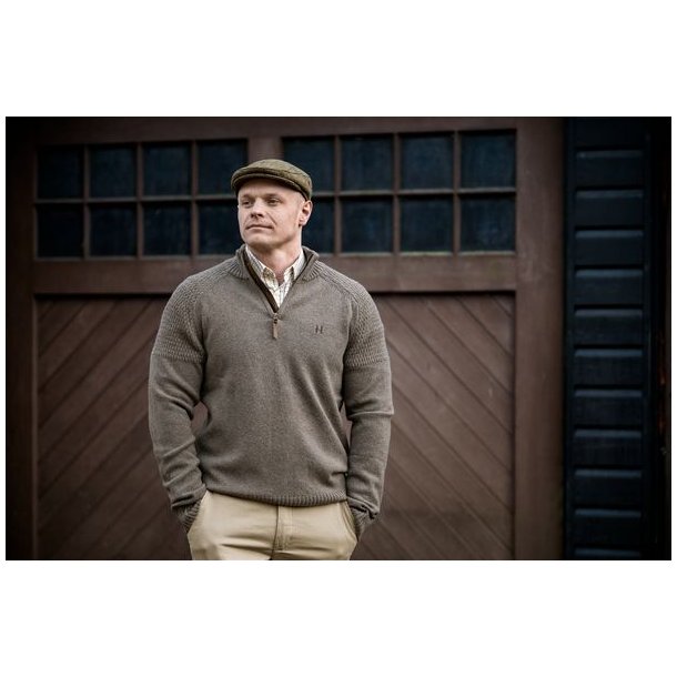 H�rkila Vincent Merino Pullover med Halv Lynl�s Dark Sand