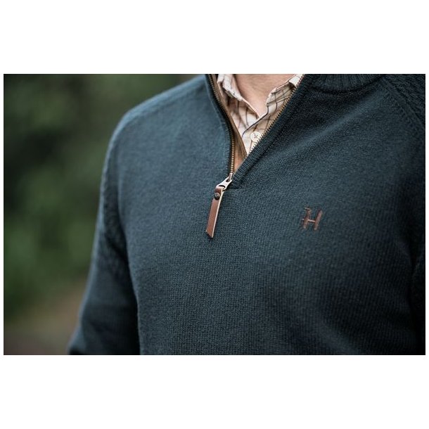 H�rkila Vincent Merino Pullover med Halv Lynl�s Dark Navy