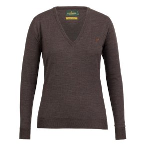 Laksen Camilla V-Neck W Chocolate