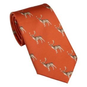 Laksen Fallow Deer Tie Burnt Orange