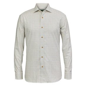 Laksen Kristian Cotton Wool Shirt French Blue / Camel
