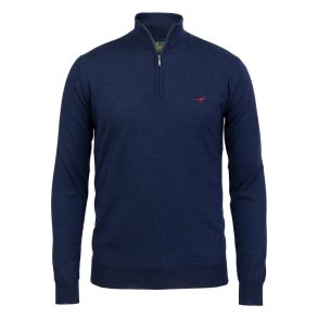 Laksen Norfolk Zip-Neck French Blue