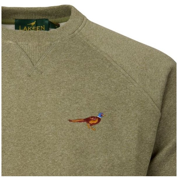 Laksen True Pheasant Logo Sweat Olive Melange