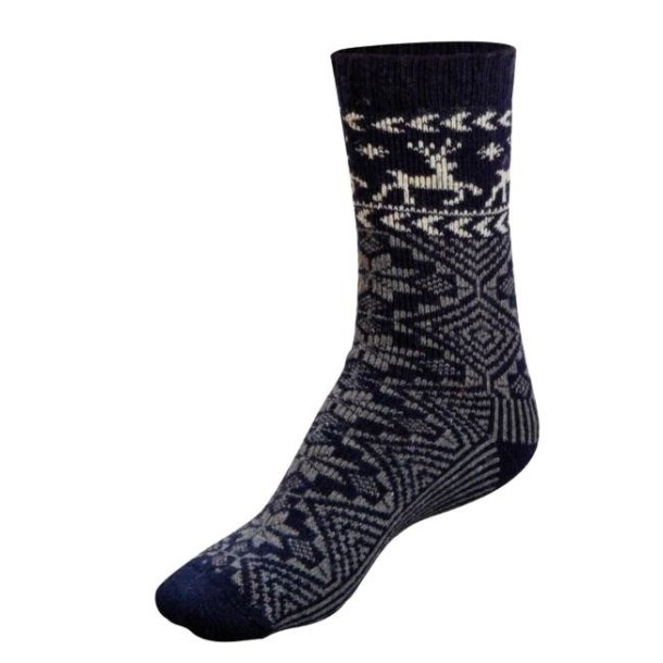Nordhunt Reindeer Wool Sock  Navy/Grey