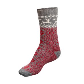 Nordhunt Reindeer Wool Sock Red/Grey