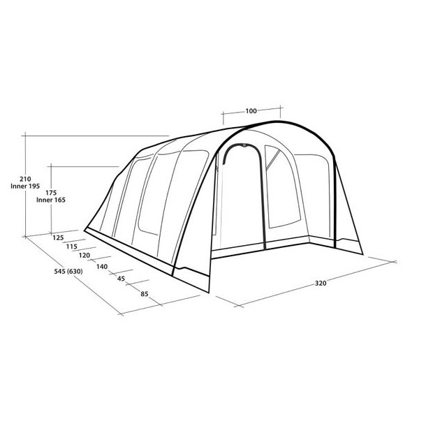 Outwell Colorado 5 Air 5 Pers. Telt Blue